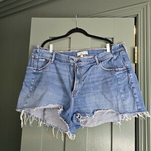 Abercrombie & Fitch Distressed Blue Jean Shorts
